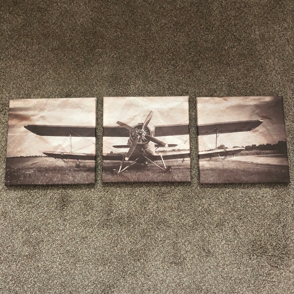 Vintage Airplane Wall Art
